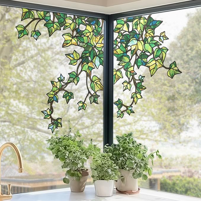 Original Hand Drawn Stained Glass Window Hanging Cling - Image 6