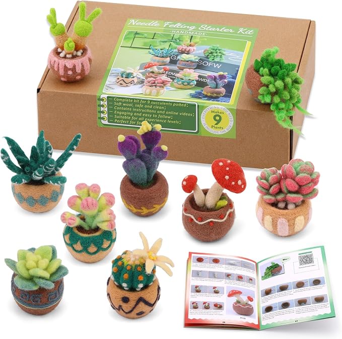 Yizzvb Needle Felting Kit, Wool Felting Kit Including Wool Roving, Felting Pad by yizzvb