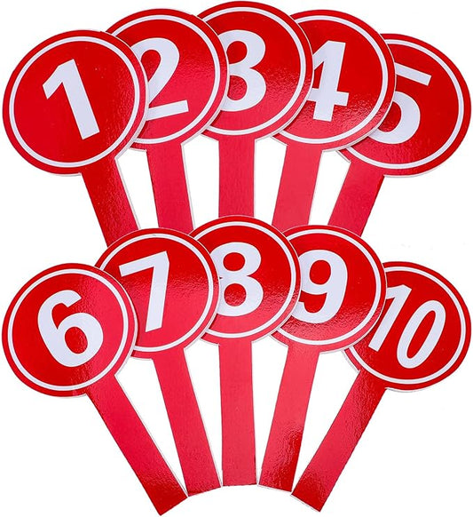 10pcs Auction Paddles 1-10 Score Paddles Voting Scoreboards Handheld Number Boards for Students Teachers Classroom Voting Games Party