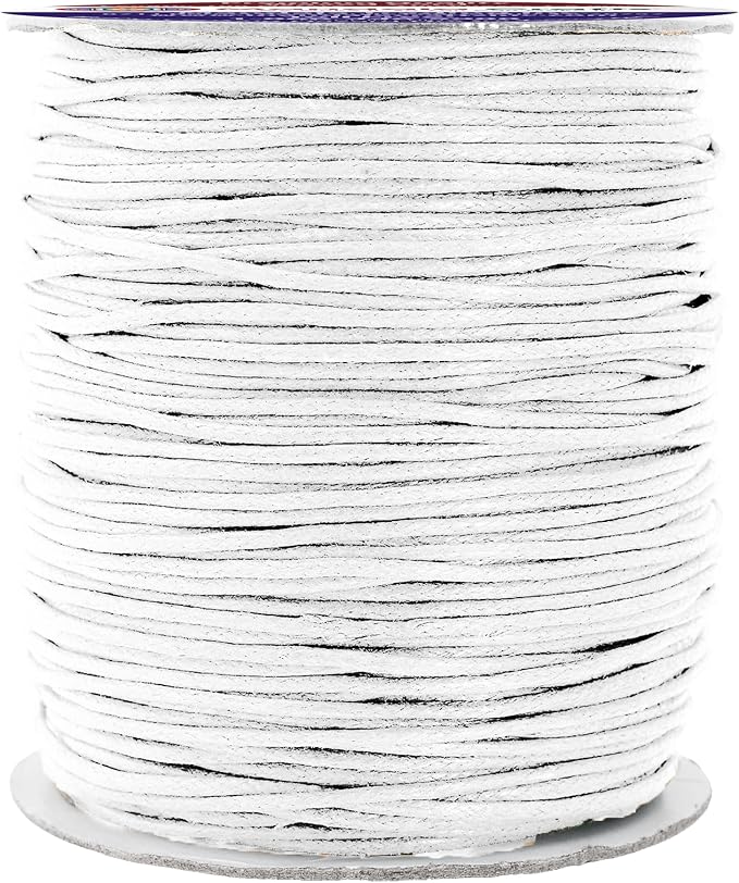 Mandala Crafts 1.5mm 109 Yards White Cotton Waxed Cord for Jewelry Making Bracelet Cord Waxed String - Beading String Thread Jewelry Cords for Necklaces String