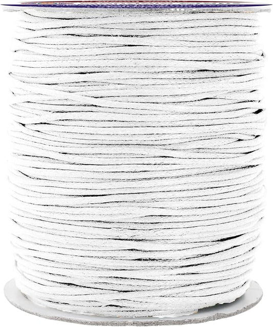 Mandala Crafts 1.5mm 109 Yards White Cotton Waxed Cord for Jewelry Making Bracelet Cord Waxed String - Beading String Thread Jewelry Cords for Necklaces String