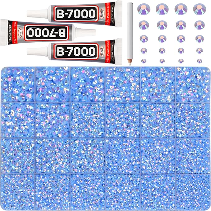 32000Pcs Light Blue Rhinestones by Worthofbest