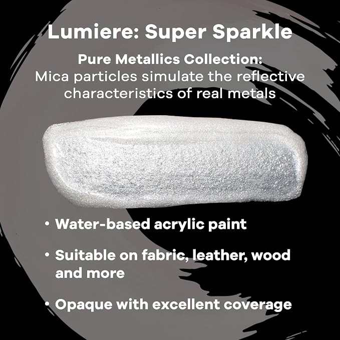 Jacquard Lumiere 8oz Fabric Paint Super Sparkle - Image 2