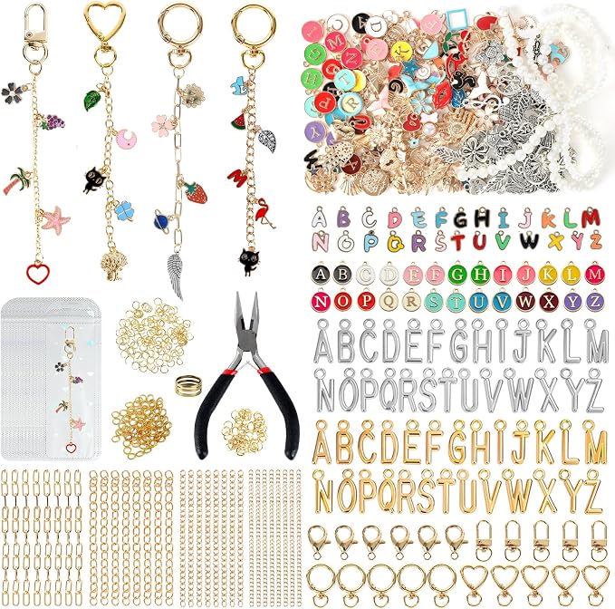 Himake 645Pcs Charms Lip Gloss Keychain Making Kit, DIY Bag Charm Kit by Himake
