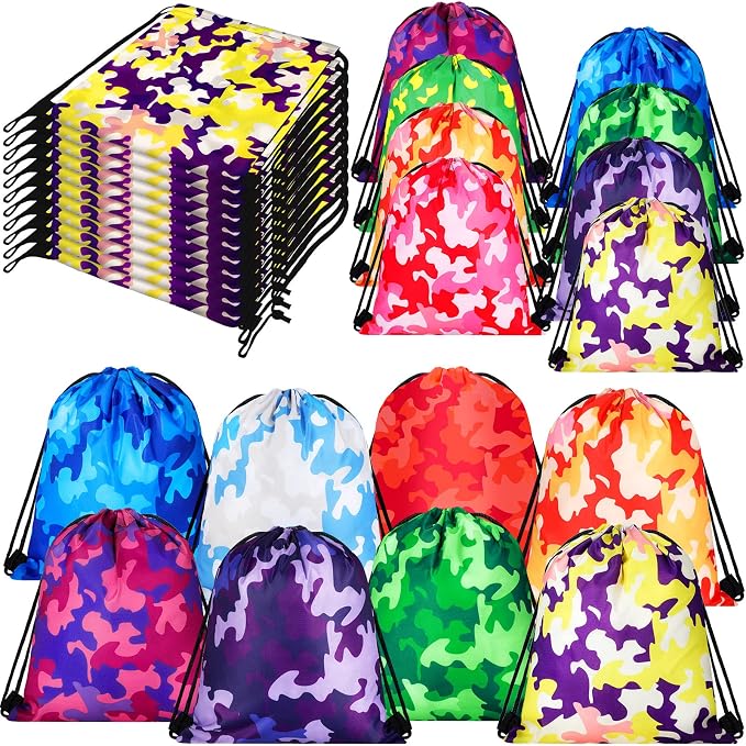 Lothee 30 Pack Camo 30 Pack Drawstring Bags Party Favors by Lothee