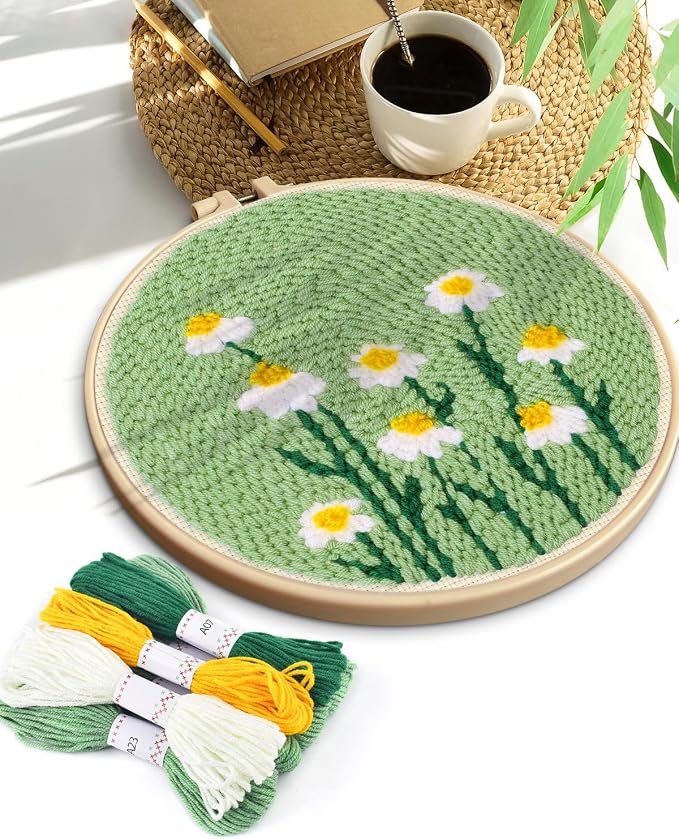 TINDTOP Punch Needle Kit, Daisy Punch Embroidery Kits - Image 7