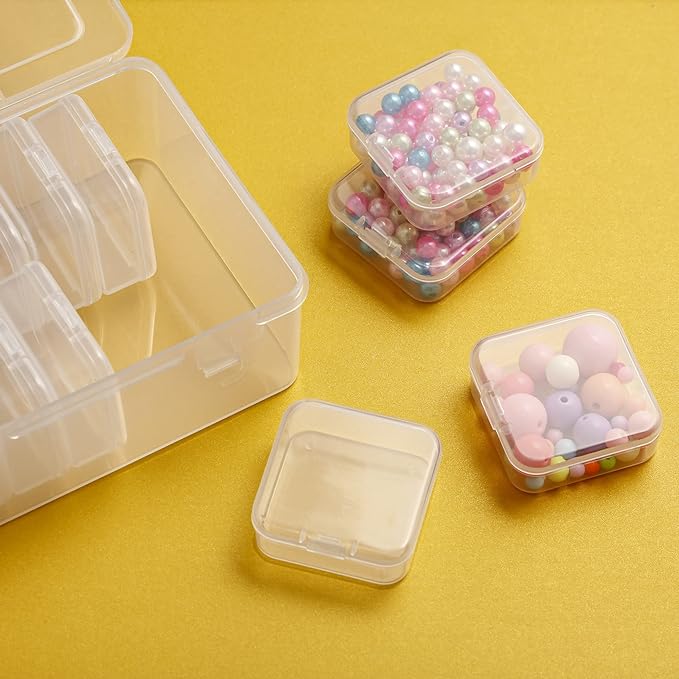 Mathtoxyz Small Bead Organizers, 45 Pieces Plastic Storage Cases Mini Clear - Image 2
