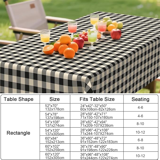 Smiry Square Table Cloth, Waterproof Vinyl Tablecloth - Image 7