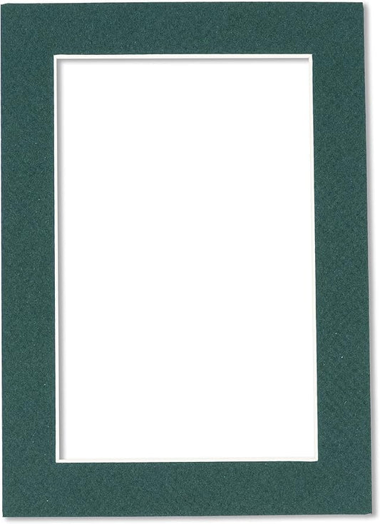11x14 Mat Bevel Cut for 8.5x11 Photos - Acid Free Forest Green Precut Matboard - For Pictures, Photos, Framing - 4-ply Thickness