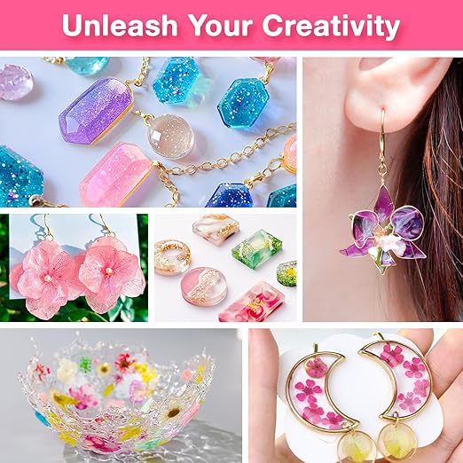 YIEHO 300g UV Resin Kit with Light and Molds, Upgraded Crystal Clear Hard UV Curing Premixed Resin Starter Jewelry Making Kit for DIY Keychain, Earring and Necklace