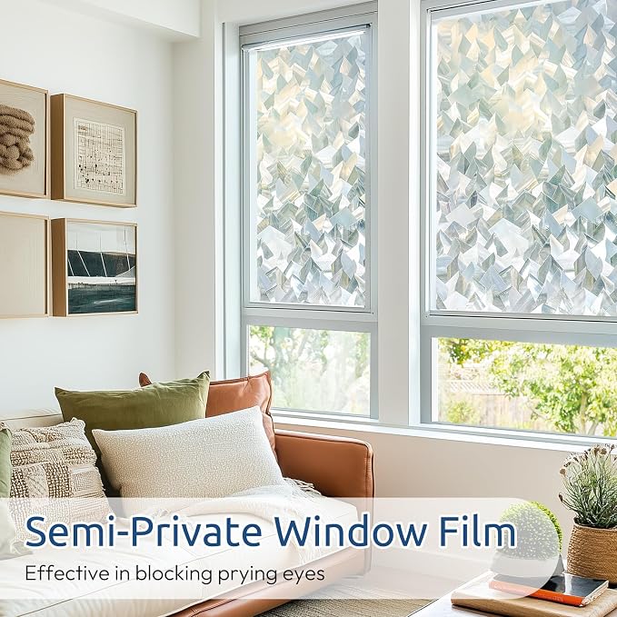 rabbitgoo Window Privacy Film, 3D Decorative Stained Glass Window Film - Image 2