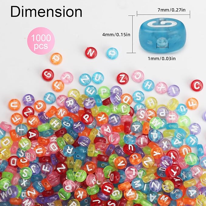 SUTOUG 1000PCS Colourful Letter Beads - Image 2