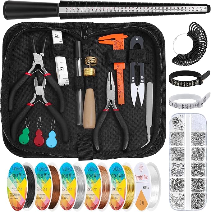 Audab Jewelry Wire Wrapping Jewelry Making Supplies Kit, Ring Sizer Measuring by Audab