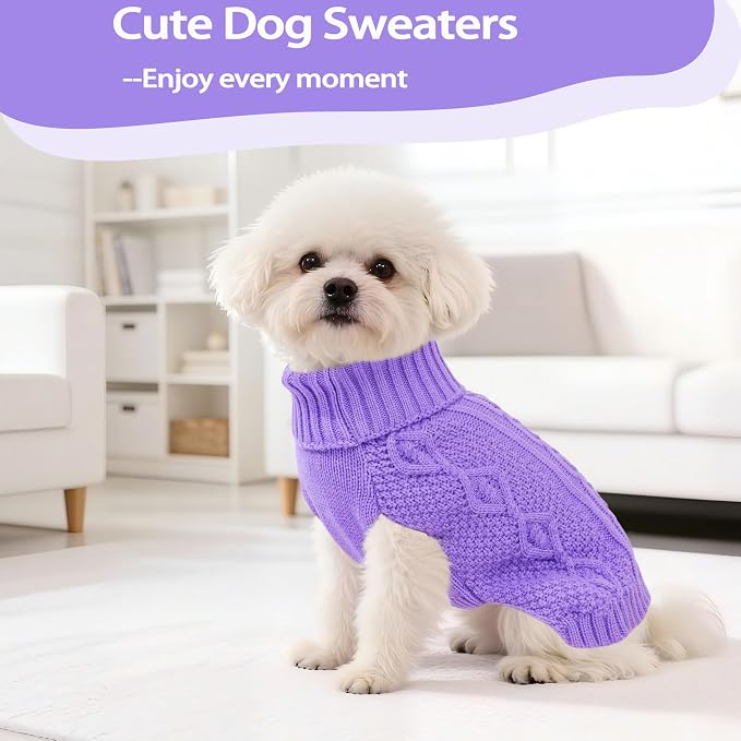 Dog Sweaters Small Dog Clothes Winter Turtleneck Puppy Sweater Warm Pet Cat - Image 2