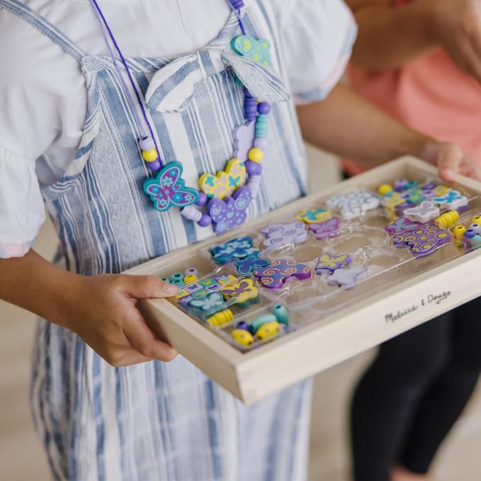 Melissa & Doug Created by Me! Butterfly Beads Wooden Bead Kit, 150+ Beads - Image 6