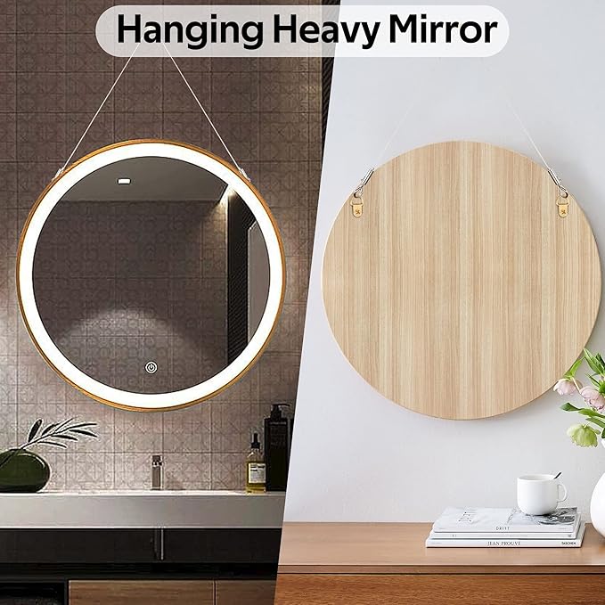 2Pcs Adjustable Picture Hanging Wire Kit,Heavy Duty Stainless Steel Rope 2m x 1.5mm for Hanging Mirrors,Frame,Lamps,Billboards,Basket Flowerpot,Holds Up to 66lbs(30kg)