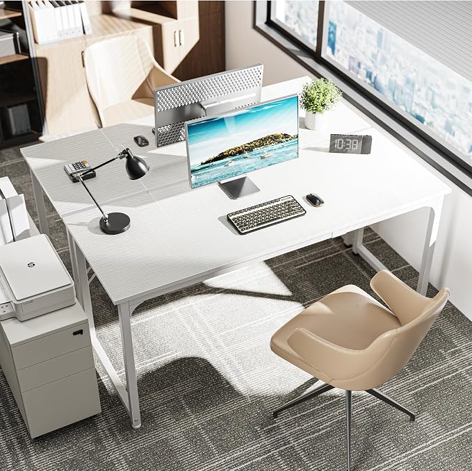Huuger Computer Desk, 63 Inch Office Desk, Gaming Desk - Image 2
