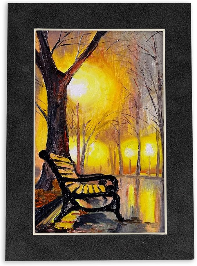 11x14 Mat Bevel Cut for 8.5x11 Photos - Acid Free Dark Grey Suede Precut Matboard - For Pictures, Photos, Framing - 4-ply Thickness