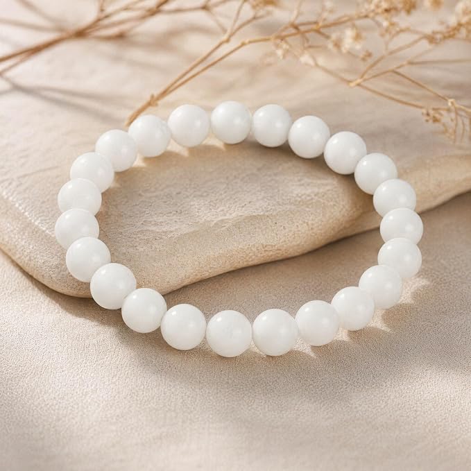 36pcs Natural Matte White Agate Gemstone Beads，10mm Frosted Round Loose Stone - Image 3