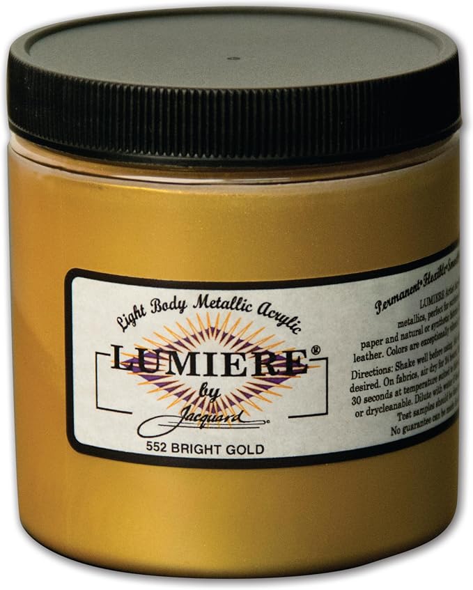 Jacquard Lumiere 8oz Fabric Paint Bright Gold by Jacquard