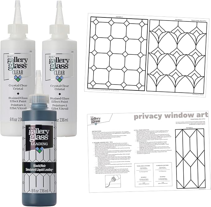 Gallery Glass Privacy Window PROMOGGPW22, Stained Glass Pattern Pack by GalleryGlass