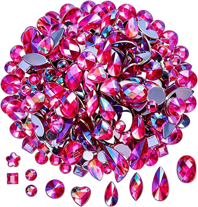 1000 Pcs Crystal AB Colorful Jewels Gems by KDCQAH