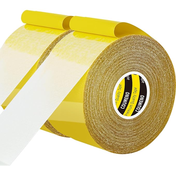 2 Pack Double Sided Tape Heavy Duty Strong Wall Adhesive with Fiberglass Mesh, Super Sticky Resistente Clear Tape, Easy Use Mounting Tape 2.2inX33FT