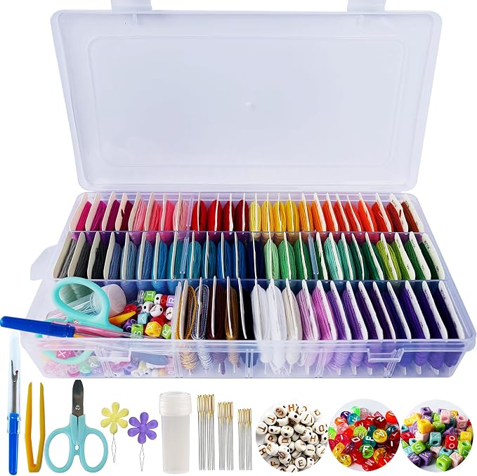 400+Pcs String Bracelet Making Kit, Friendship Bracelet String Kit - Image 6