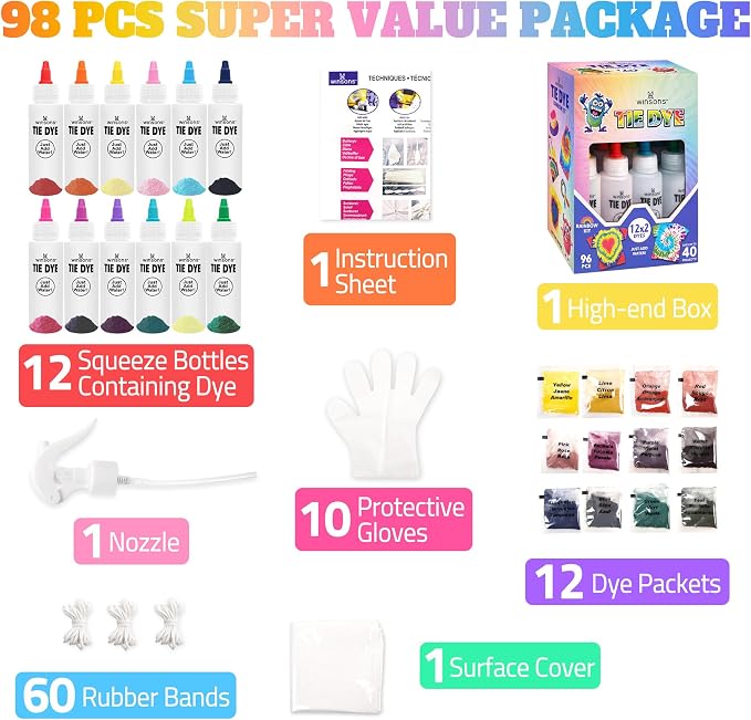 12 Colors Tie Dye Kit, Tie Dye Set - Image 2