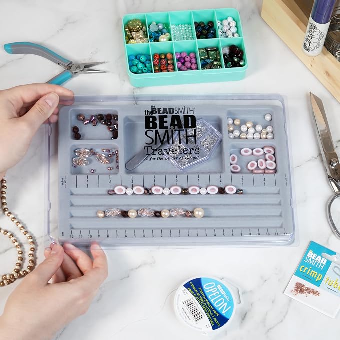 The Beadsmith Mini Bead Board, 5 Recessed Compartments, 7.75 x 11.25 inches - Image 2