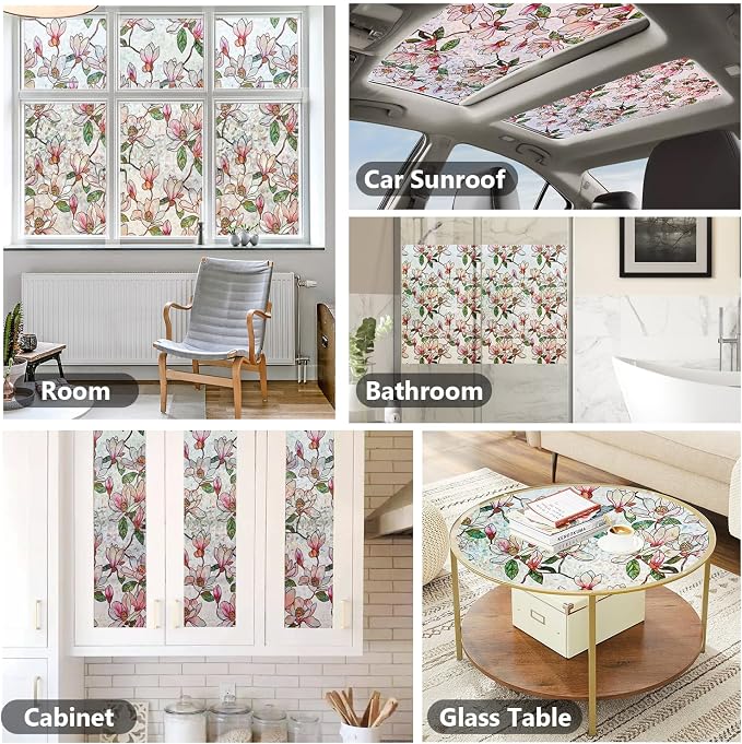 Ranzdn Window Privacy Film, Stained Glass, Static Cling, 29.5" x 78.7" | No - Image 5