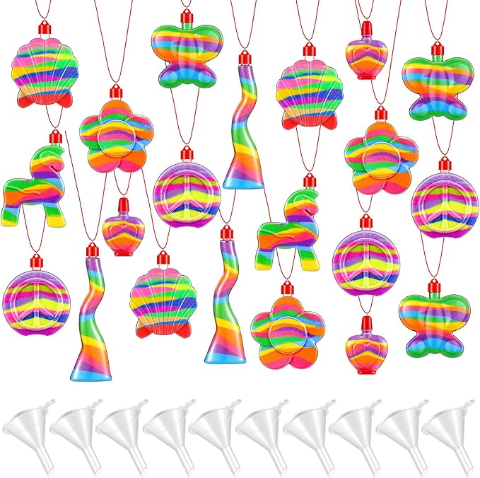 Zubebe 200 Pieces Sand Art Bottle Necklaces Bulk Art Containers Craft Kit by Zubebe