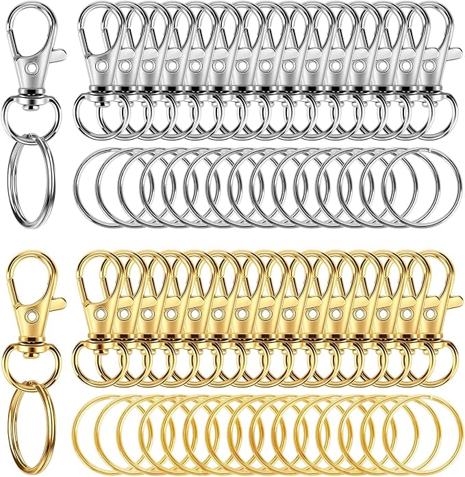 60PCS Keychain Making Supplies, Lobster Claw Clasp by Rysent