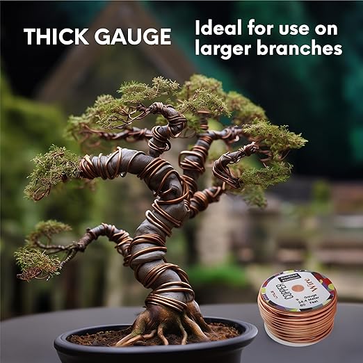 UTILE Bonsai Wire - Armature Aluminum Wire 100 ft 18 Gauge 1.2 mm Bonsai Training Wire, Tree Kit, Plant, Sculpting, Crafts, Bendable, Gardening, Beading and Jewelry Making (Copper, Brown)