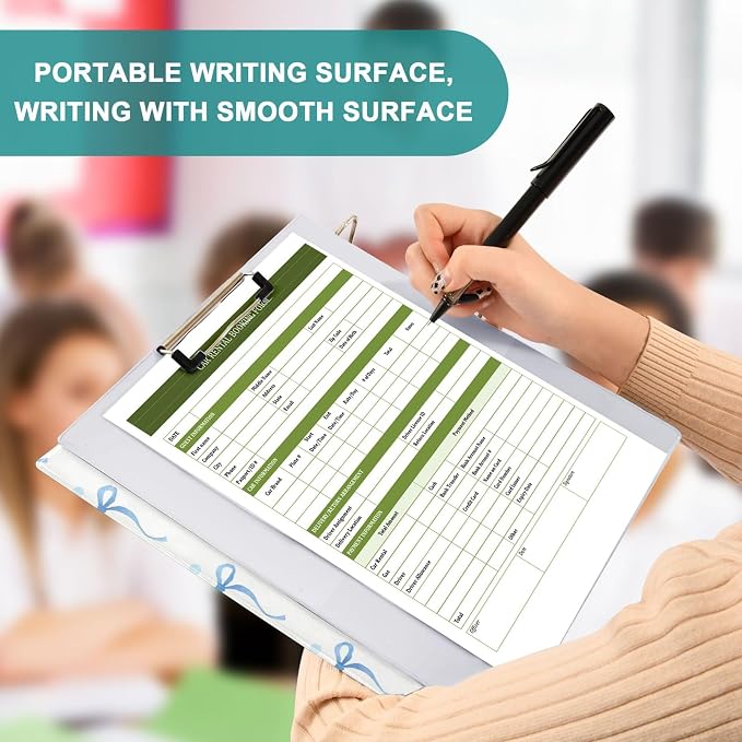 Blue Bow Round Ring Binders 1.5 Inch Ribbon Bow Knot 3 Ring Clipboard Binder - Image 7