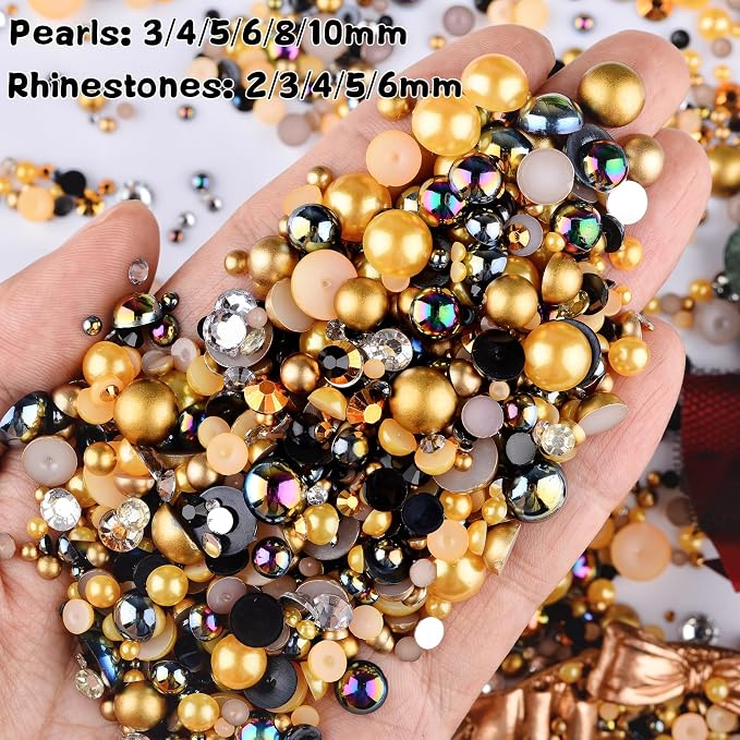 3900+ Pcs Rhinestones and Pearls Kit, 2-10mm Flatback Gems - Image 3