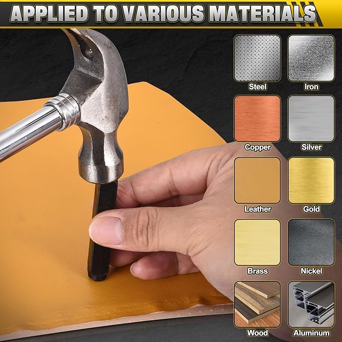 WorkBless 36PCS Metal Stamping Kit, 1/4" (6mm) Steel Number and Letter Punch Set, Include A-Z Alphabet, Number 0-8, & Symbol, Stamping Tool for Imprinting Plastic, Wood, Leather, Jewelry