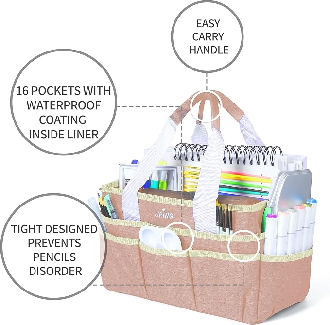 JJRING Craft Organizer Tote Bag, Art Storage Caddy - Image 8