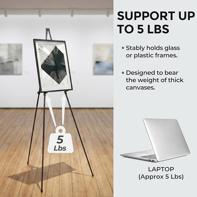Nicpro Art Folding Easels for Display, 6 Pack 63 Inches Metal Floor Easel Stand - Image 7