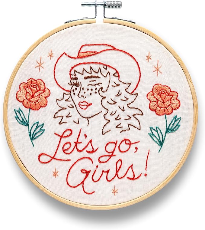 FUNATIC Let's Go Girls Embroidery Kit | Funny Beginner Needle Work Starter Set by FUNATIC