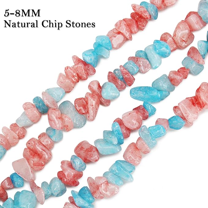 456 PCs Natural Chip Stone Beads, 5-8mm Irregular Multicolor Gemstones Loose - Image 3