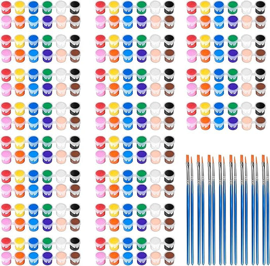 280 Pcs Mini Acrylic Paint Set for Kids, 12 Colors Washable Acrylic Paints Strip for Kids&Adults Craft Kit, with Mini Painting Container for Easter Eggs Art Craft Easter Gifts Party Birthday