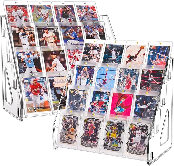 CELSOL 2 Pack Elevated 4 Tier Clear Acrylic Card Display Stand by Unknown