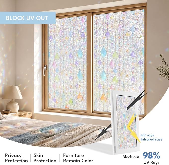 ADD.HERES Window Privacy Film, Stained Glass Decorative Static Cling, Removable - Image 4