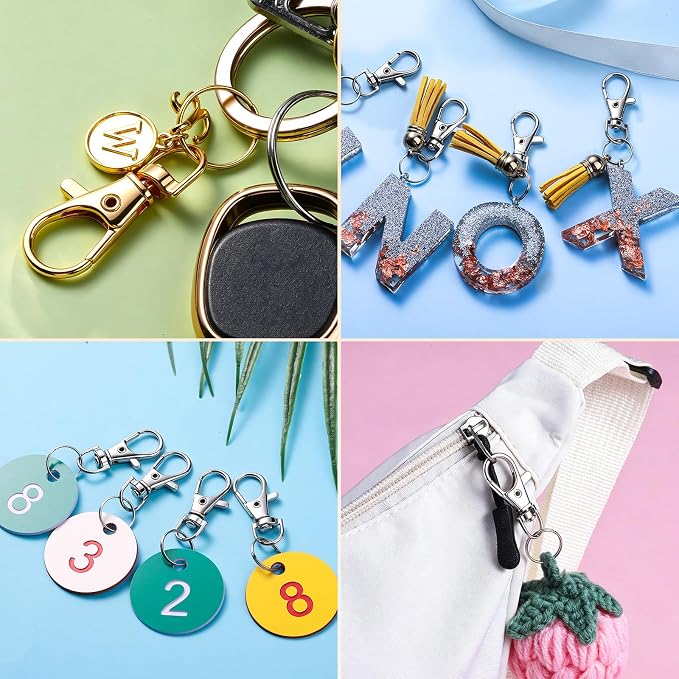 LEOBRO 160PCS Lobster Claw Clasps and Key Rings, Keychain Making kit, Keychains - Image 5