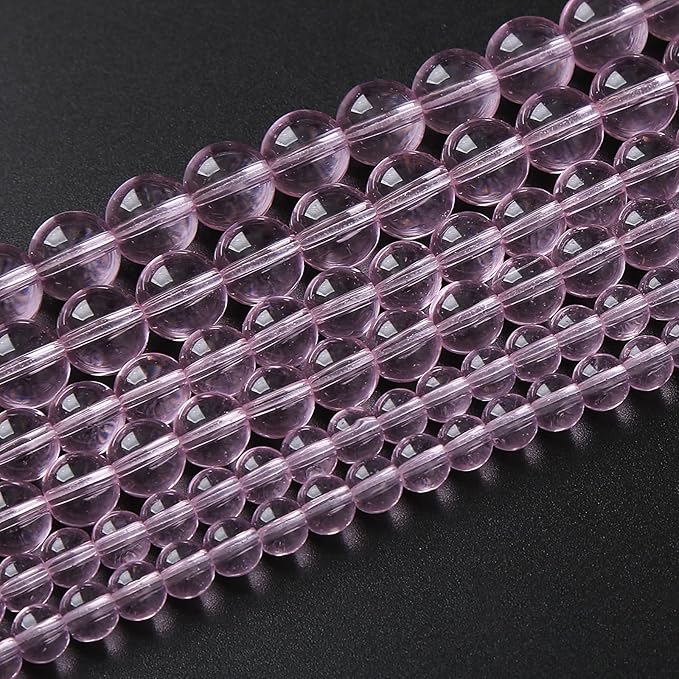 4mm 90pcs Smooth Rose Pink Glass Beads Quartz Crystal Round Loose Beads for Jewelry Making DIY Bracelet Necklace