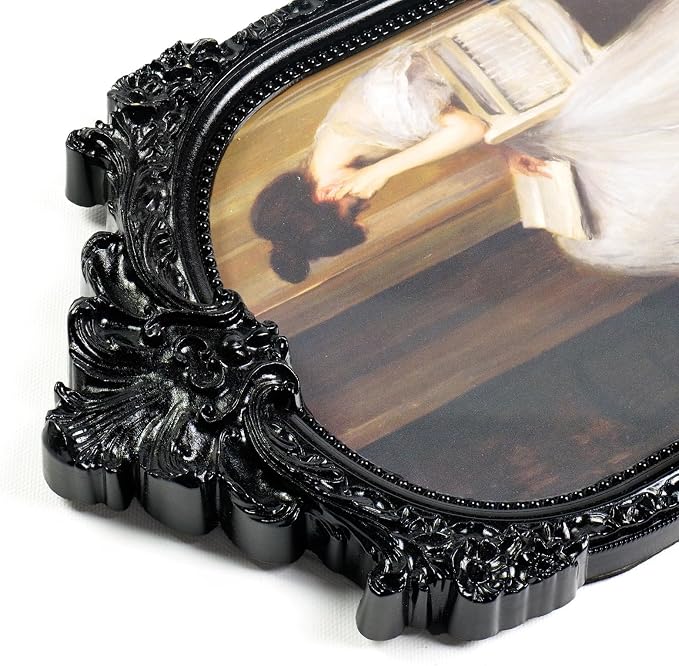 Cuspin 8x10 Black Picture Frame Vintage Frames, Ornate Arched Resin Photo Frame - Image 5