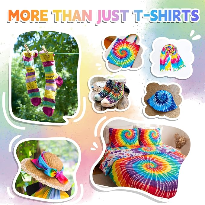 Tie Dye Kit, 10 Colors Tie Dye Set, One-Step Fabric Dye Supplies - Image 4
