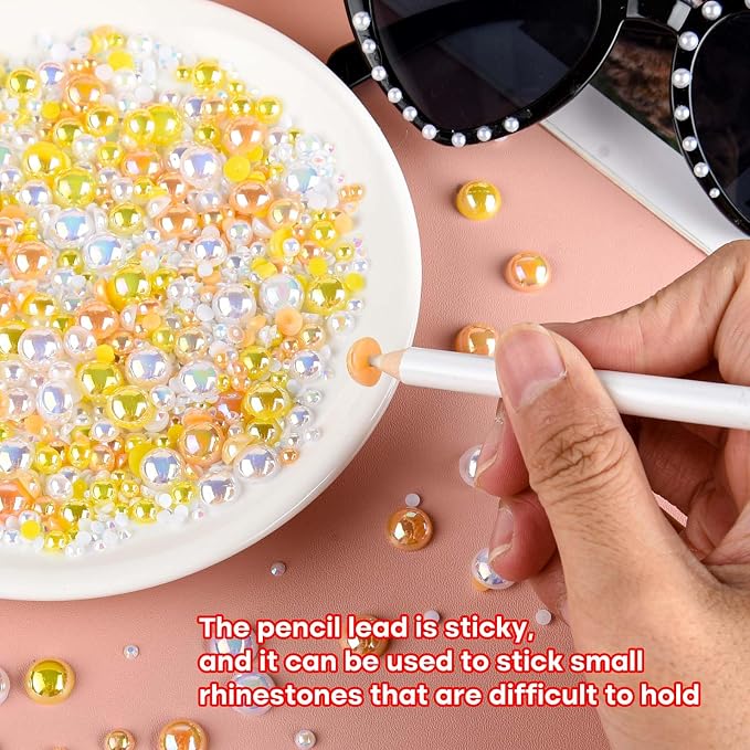 ASTARON 50g Mix Flatback Rhinestones Half Pearls - Image 5