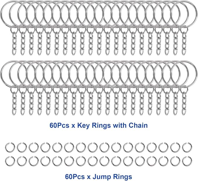 120PCS Keychain Making Supplies, Keychains Bulk Rings Making Kit - Image 2